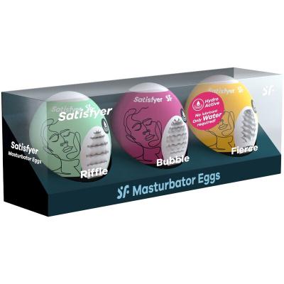 Satisfyer - 3 Masturbator Eier Riffle, Bubble &Amp; Fierce 2