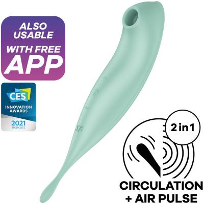 Satisfyer - Twirling Pro+ Air Pulse Stimulator &Amp; Vibrator App Grün 1