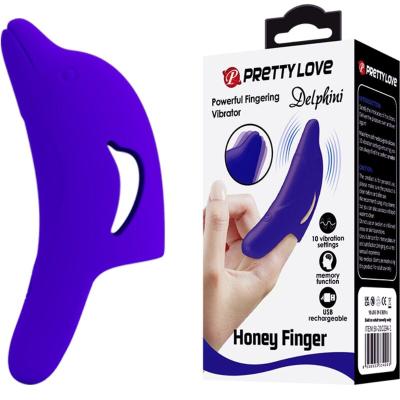 Pretty Love - Delphini Leistungsstarker Dunkelblauer Fingerstimulator 1