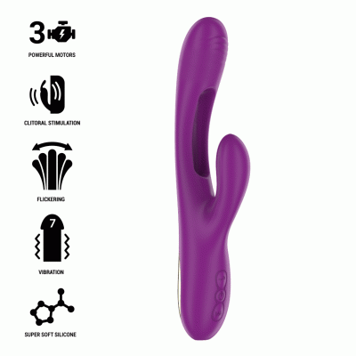 Intense - Apolo Wiederaufladbarer Multifunktionsvibrator 7 Vibrationen Mit Lila Schwingender Zunge 2