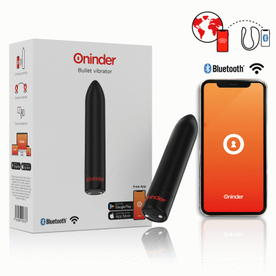 Oninder - Berlin Bullet Vibrator Schwarz 9 Modi 8,5 X 2 Cm - Kostenlose App 1