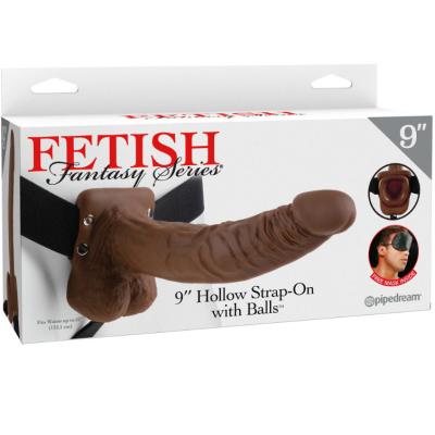 Fetish Fantasy Series - 9 Hohl Strap-On Mit Bllen 22,9 Cm Braun 2