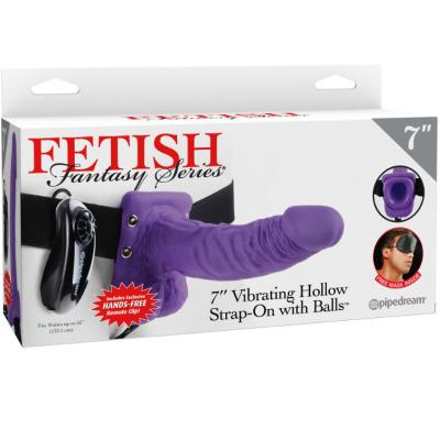 Fetish Fantasy Series - 7 Hollow Strap-On Vibrierend Mit Bllen 17,8Cm Lila 2