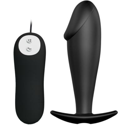 Pretty Love - Silikon Anal Plug Penis Form Und 12 Vibrationsmodi Schwarz 1