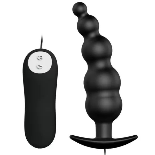 Pretty Love - Analplug Aus Silikon Extra Stimulation Und 12 Vibrationsmodi Schwarz 1